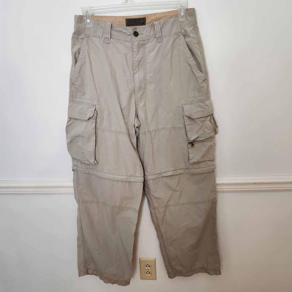Vtg Y2K Abercrombie & Fitch Cargo Pants Sz Medium Mens Convertible Shorts Baggy